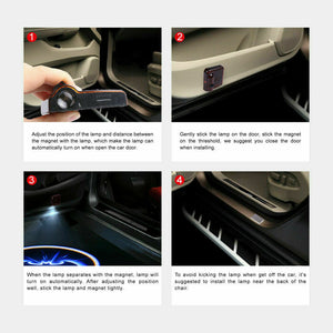 Your Favorit Team Logo Universal Wireless Car Welcome LED Door Light Lamp Fanatics