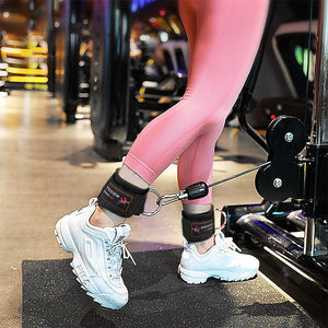 Fitness Neoprene Padded Ankle Strap D-Ring Attachment Foot Support For Cable Machines And Resistance Band
