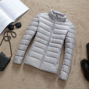 Ultra-light Plus Size Thin Down Jacket Women 2019 Autumn Winter Slim Short Hooded Warm White Duck Down Coat Women's Outerwear