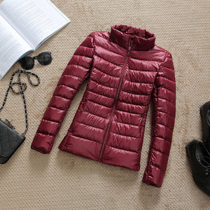 Ultra-light Plus Size Thin Down Jacket Women 2019 Autumn Winter Slim Short Hooded Warm White Duck Down Coat Women's Outerwear