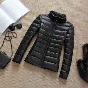 Ultra-light Plus Size Thin Down Jacket Women 2019 Autumn Winter Slim Short Hooded Warm White Duck Down Coat Women's Outerwear