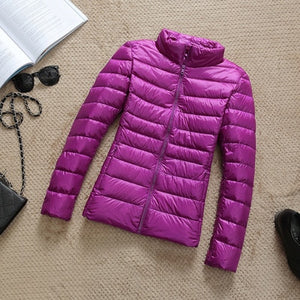 Ultra-light Plus Size Thin Down Jacket Women 2019 Autumn Winter Slim Short Hooded Warm White Duck Down Coat Women's Outerwear