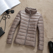 Load image into Gallery viewer, Ultra-light Plus Size Thin Down Jacket Women 2019 Autumn Winter Slim Short Hooded Warm White Duck Down Coat Women&#39;s Outerwear