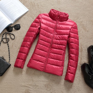 Ultra-light Plus Size Thin Down Jacket Women 2019 Autumn Winter Slim Short Hooded Warm White Duck Down Coat Women's Outerwear