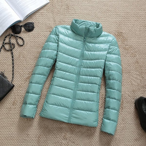 Ultra-light Plus Size Thin Down Jacket Women 2019 Autumn Winter Slim Short Hooded Warm White Duck Down Coat Women's Outerwear