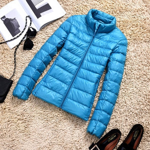 Ultra-light Plus Size Thin Down Jacket Women 2019 Autumn Winter Slim Short Hooded Warm White Duck Down Coat Women's Outerwear