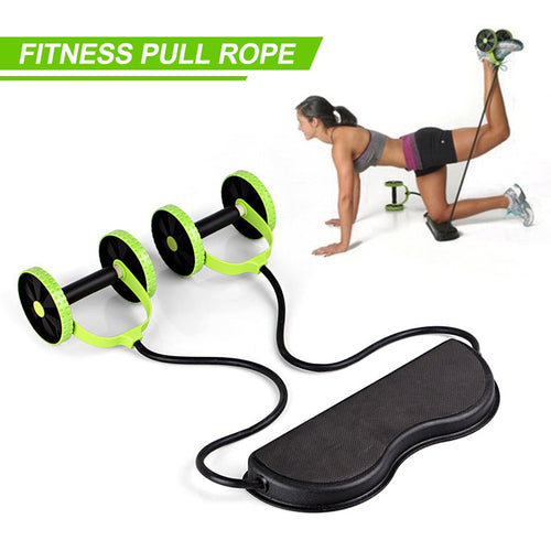 Ab Roller Wheel Multi-functional Abdominal Muscle Trainer Fitness Body Building Arm Waist Leg Exercise Pull Rope Fitness Machine