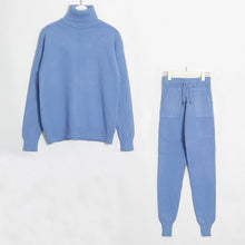 Load image into Gallery viewer, Wixra Women&#39;s Sweater Suits and Sets Turtleneck Long Sleeve Knitted Sweaters+Pockets Long Trousers 2PCS Sets Winter Costume