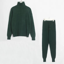 Load image into Gallery viewer, Wixra Women&#39;s Sweater Suits and Sets Turtleneck Long Sleeve Knitted Sweaters+Pockets Long Trousers 2PCS Sets Winter Costume