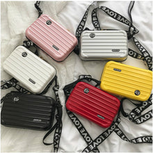 Load image into Gallery viewer, Women Mini Suitcase Shape Crossbody Bag Fashion High Quality Small Shoulder Bag with Wide Letter Strap Girl Clutch Handbag