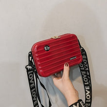 Load image into Gallery viewer, Women Mini Suitcase Shape Crossbody Bag Fashion High Quality Small Shoulder Bag with Wide Letter Strap Girl Clutch Handbag
