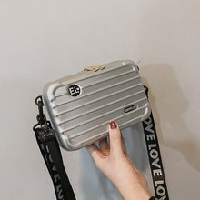 Load image into Gallery viewer, Women Mini Suitcase Shape Crossbody Bag Fashion High Quality Small Shoulder Bag with Wide Letter Strap Girl Clutch Handbag