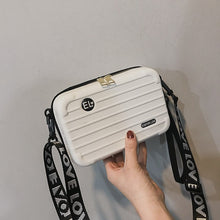 Load image into Gallery viewer, Women Mini Suitcase Shape Crossbody Bag Fashion High Quality Small Shoulder Bag with Wide Letter Strap Girl Clutch Handbag