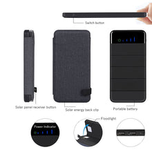Load image into Gallery viewer, 10000mAh Outdoor Portable Folding Foldable Waterproof Solar Panel Charger Mobile Phone Battery Dual USB LED Solar Power Bank