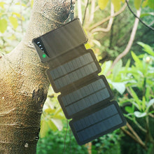 Load image into Gallery viewer, 10000mAh Outdoor Portable Folding Foldable Waterproof Solar Panel Charger Mobile Phone Battery Dual USB LED Solar Power Bank