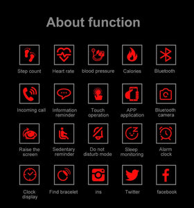 Smart Bracelet Heart Rate Monitor Blood Pressure Monitor Fitness Watches Step Counter Message Push pk fitbits mi Band 2 3