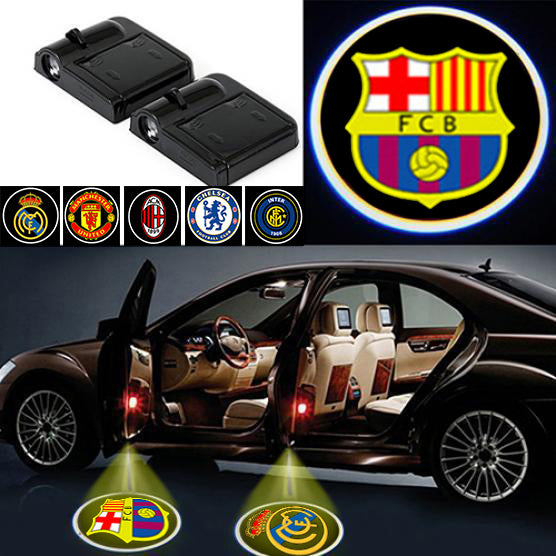 Your Favorit Team Logo Universal Wireless Car Welcome LED Door Light Lamp Fanatics